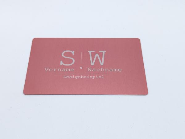 5er Set Visitenkarten aus Metall mit individueller Lasergravur 1-Seitig graviert