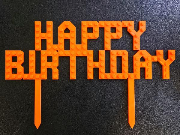 Klemmbaustein Tortendeko - Cake Topper "Happy Birthday" - verschiedene Farben