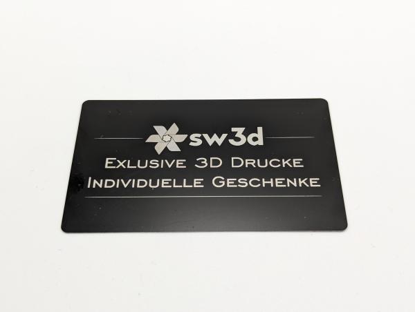 5er Set Visitenkarten aus Metall mit individueller Lasergravur 1-Seitig graviert