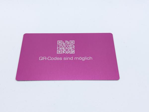 5er Set Visitenkarten aus Metall mit individueller Lasergravur 1-Seitig graviert