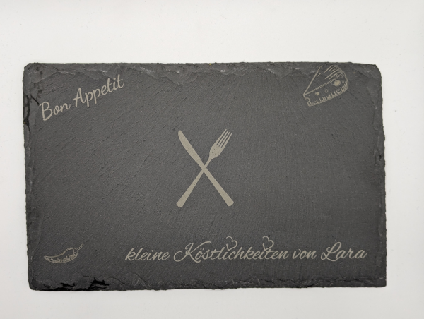 Schieferbrettchen mit individueller Gravur - ideal zum Servieren